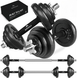 Amonax Pesas y Mancuernas Ajustables 15 20 30KG, Juego de Pesos Dumbbells Kit Hierro Fundido, Fitness Gimnasio en Casa Musculacion, Weights Set Mujer Halteres Barbell Hombres Ejercicios Deporte