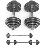 PROIRON Kit de Mancuernas Ajustables de Hierro Fundido - Juego de Pesas con Barra Conexion para Halterofilia, Culturismo, Aptitud, Ejercicios Gimnasio en Casa