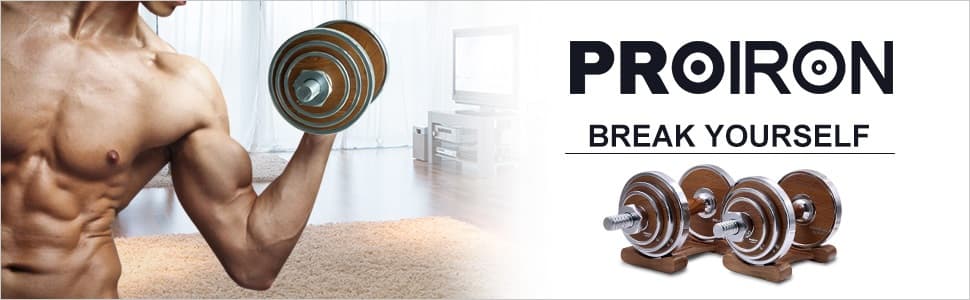PROIRON Mancuernas Ajustables 20kg con Mancuernas de Acero y Nuez para Gimnasio en el hogar u Oficina, par de mancuernas modulables