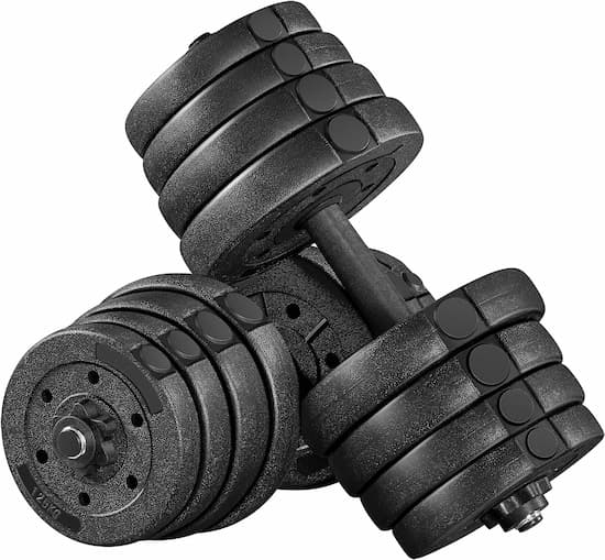 Yaheetech Kit Mancuernas Ajustables, Juego de Pesas y Mancuernas para Casa o Gimnasio Mancuernas Musculacion con Cerraduras de Estrella 15kg,20kg,25kg,30kg